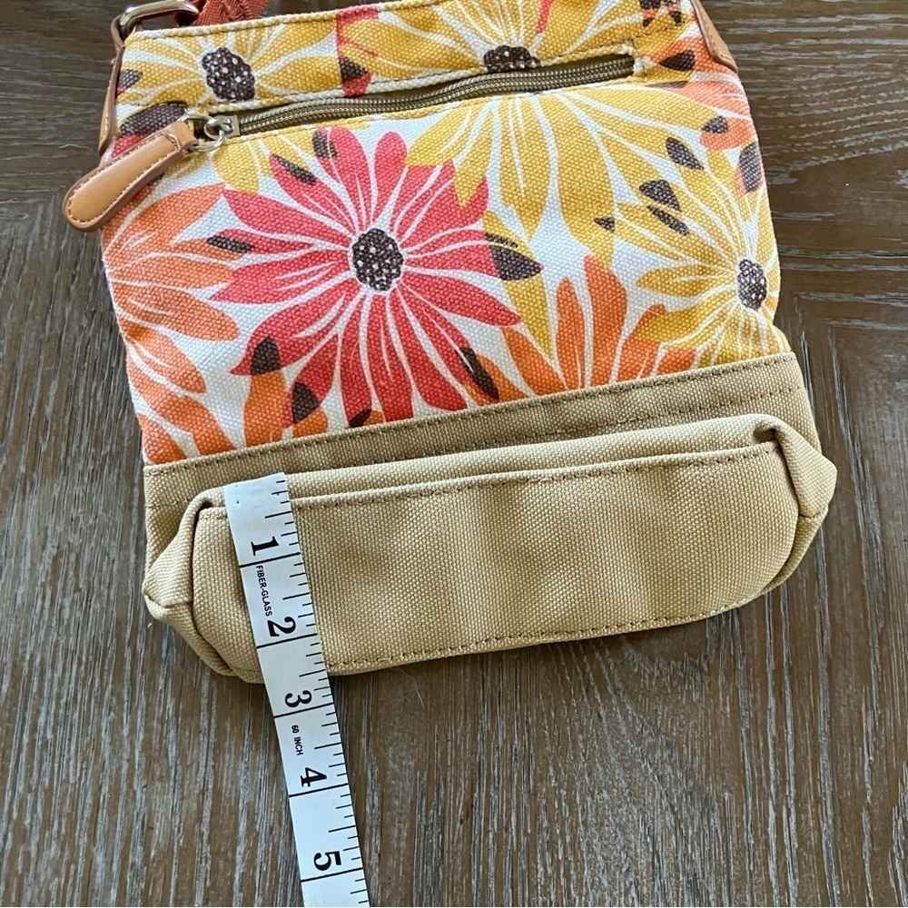 Franco Sarto Floral Canvas Crossbody Purse Bag - Picture 13 of 13
